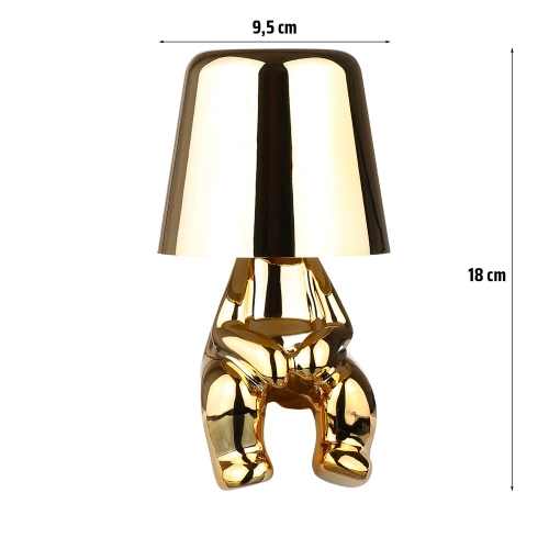 Nowoczesna lampa stołowa z dotykową obsługą | Lampka nocna z wbudowanym akumulatorem | HJA23-L-GOLD
