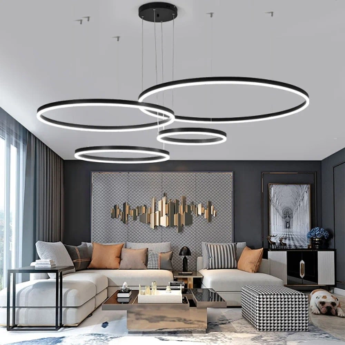 Wieloczęściowa Nowoczesna lampa wisząca | LED | Czarna | RLK-C04-120W-B