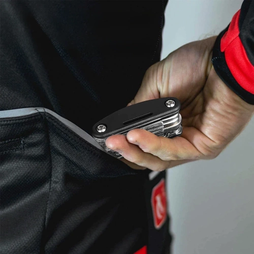Multitool rowerowy - imbusy, ampule, nasadki | Narzędzia 16w1 | Zestaw kluczy | MFT-16in1