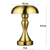 Lampka stołowa LED Grzybek | Bezprzewodowa lampka do hotelu, restauracji | Nocna lampka dotykowa | HJA24-A-GOLD