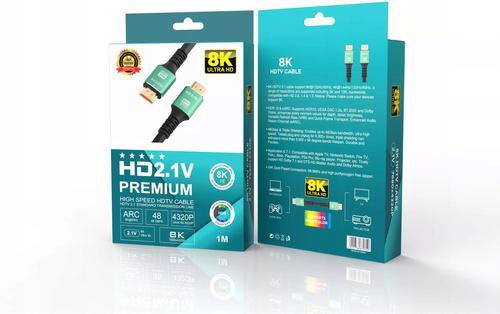Kabel HDMI 2.1 Ultra High Speed 8K 120Hz | 1 m | HD2.1V-8K-1M