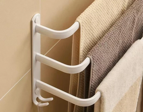 Wieszak na ręczniki | Uchwyt ścienny do łazienki | Drążek łazienkowy | MJR-50CM-3-WHITE