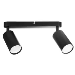 Dwupunktowa lampa sufitowa, reflektor ruchomy 2x GU10 czarny | MS-GU10-2