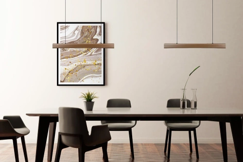 Nowoczesna prostokątna lampa wisząca | sterowanie pilotem | LED | brązowa | SX41-60CM-24W-BR