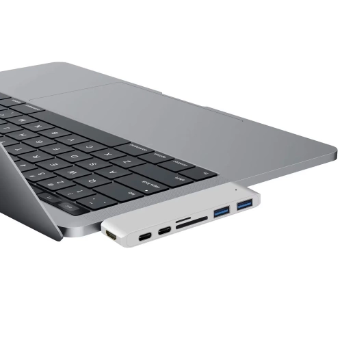Rozdzielacz USB-C na 2x USB-A + 2x USB-C + kart SD + TF + HDMI | adapter, rozgałęźnik typ C 7w1 | HUB