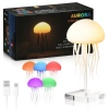Lampka nocna meduza LED RGB z ruchem macek i czujnikiem dźwięku | Relaksująca lampka dekoracyjna USB-C 1000 mAh | JF-125-TSP