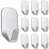 Hak meblowy | Stalowy uchwyt łazienkowy | Samoprzylepny haczyk na ściereczki, ręczniki, akcesoria kuchenne | BXV-10PCS-SILVER