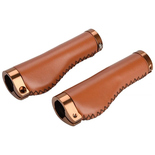 Ergonomiczne gripy rowerowe | Stylowe uchwyty rowerowe ze skóry PU |PUBT-G211A-BR