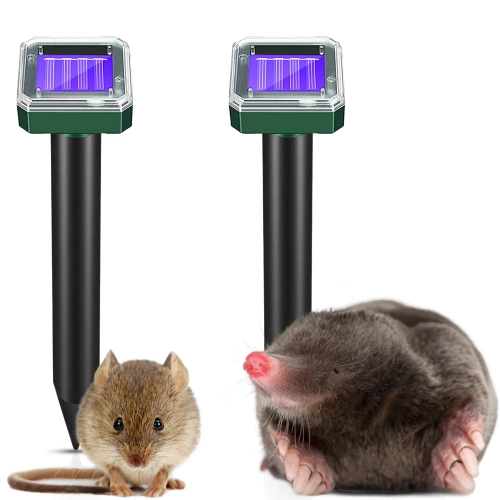 Odstraszacz zwierząt wbijany | Zasilanie solarne | 2 Szt. | YSJ-1265-BLACK