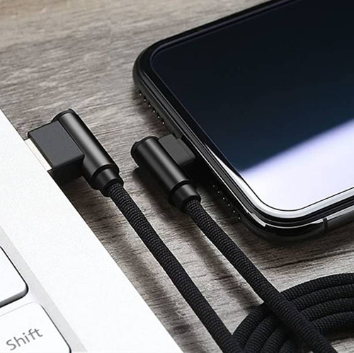 Type-C 1M | Kątowy kabel USB do ładowania telefonu | Quick Charge 3.0 2.4A | AM30