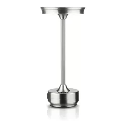 Lampa stołowa z wbudowanym akumulatorem | Lampa nocna z trzema barwami świecenia | Nastrojowa lampka do hotelu, restauracji | HJA30-SILVER