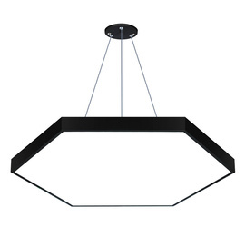 Lampa sufitowa wisząca LED 100W | heksagon pełny | aluminium | CCD niemrugająca | Φ100x6 | LPL-003