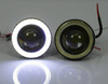 LED 640 | 2 szt - Komplet lamp przeciwmgielnych z wbudowanymi Ringami Angel Eyes LED DRL | okrągłe ø 64 mm