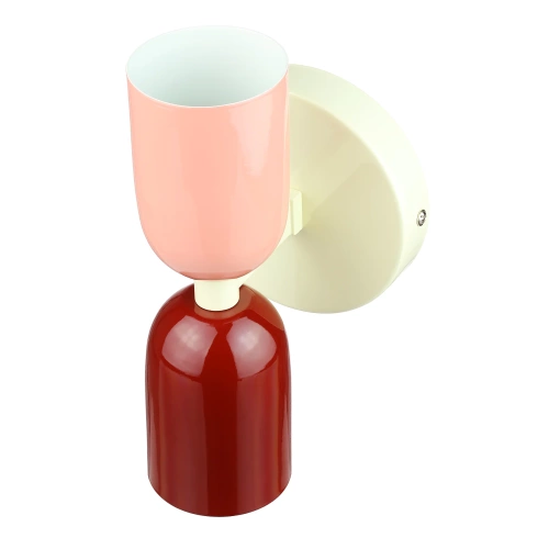 Dwukolorowa lampa ścienna LED | designerski kinkiet do salonu lub sypialni | YG-W008-R+P