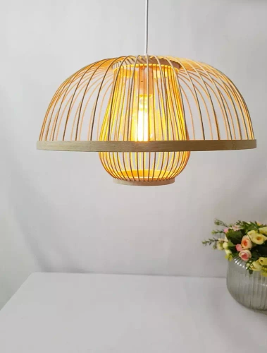 Ręcznie robiona lampa bambusowa wisząca | BOHO | Chiński żyrandol