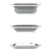 Składana miska z odpływem | Miska kempingowa | Miska z deską do krojenia | ZXS-398-GREY