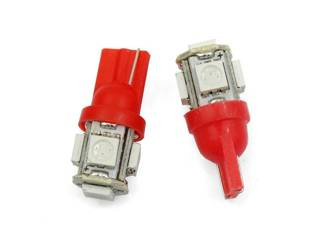 Żarówka samochodowa LED W5W T10 5 SMD 5050 CZERWONA