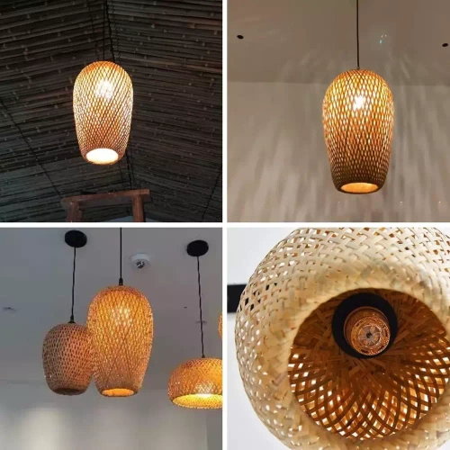 Ręcznie robiona lampa bambusowa wisząca | BOHO | Chiński żyrandol