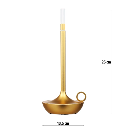 Nowoczesna lampka stołowa | Lampka nocna z wbudowanym akumulatorem | HJA31-GOLD