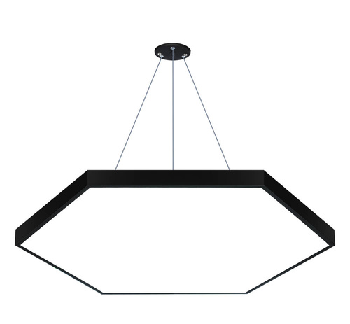 LPL-003 | Lampa sufitowa wisząca LED 120W | heksagon pełny | aluminium | CCD niemrugająca | Φ120x6