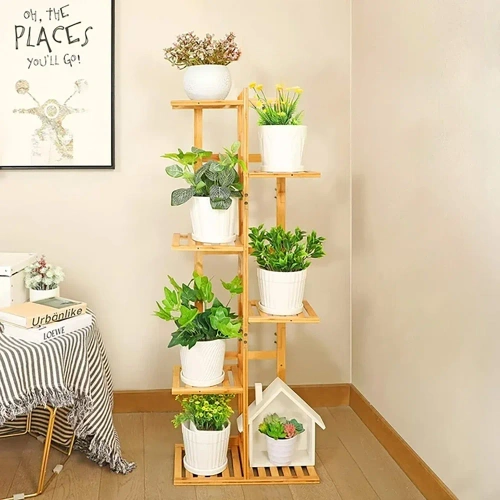 Bambusowy kwietnik, półka na kwiaty | 7 półek, 103cm | MHJ-S06