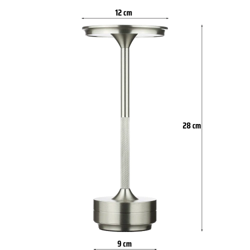 Lampa stołowa z trzema barwami świecenia | Lampka nocna z wbudowanym akumulatorem | HJA-25-GREY