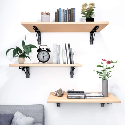 Składane wsporniki półkowe | Składane wsporniki pod półkę ,blat | FB-A30CM-BLACK| Uchwyt pod półkę