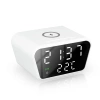 Inteligentny budzik z ładowarką bezprzewodową Qi 15W | Budzik z trzema alarmami |  Zegarek z wyświetlaczem temperatury |  SZ01-15W-W