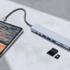 Rozdzielacz USB-C na 2x USB-A + 2x USB-C + kart SD + TF + HDMI + LAN | adapter, rozgałęźnik typ C 8w1 | HUB