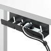 Organizer na kable pod blat biurka 40 cm | Koszyk, prowadnica, uchwyt | Czarny | CWT-O2
