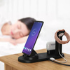 Stacja dokująca QI do Apple iPhone Airpods Watch | ładowarka bezprzewodowa 15W | 3 wtyczki - USB-C / Lightning / Micro USB | WD-02