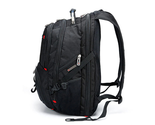 Wielofunkcyjny, duży plecak z komorą na laptopa | 40l, gniazdo USB i mini jack 3,5", nylon balistyczny 1680D | czarny | BR10