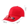 Czapka solarna z wiatrakiem | Czapka z daszkiem z wbudowanym wiatraczkiem | Czapka chłodząca | SFH-8934-RED