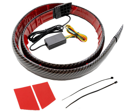 Trzecie światło STOP pod spoiler, na tył samochodu | LED | długość 120 cm | imitacja karbon, taśma samoprzylepna