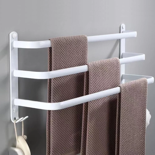 Wieszak na ręczniki | Uchwyt ścienny do łazienki | Drążek łazienkowy | MJR-50CM-3-WHITE