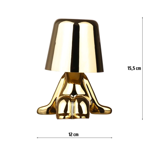 Nowoczesna lampa stołowa z dotykową obsługą | Lampka nocna z wbudowanym akumulatorem | HJA23-H-GOLD