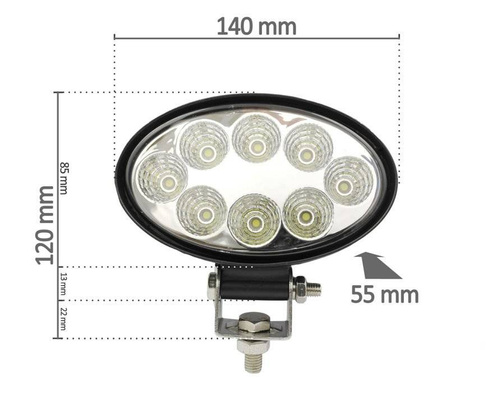 Lampa robocza 24W elipsa | WL5024-Flood