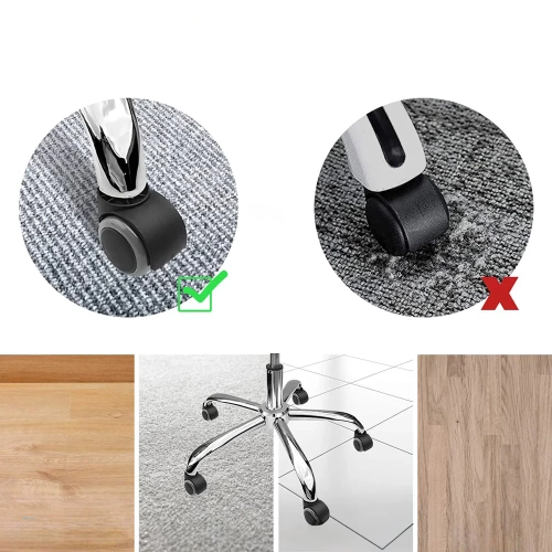 Uniwersalne kółka do fotela biurowego | Zestaw 5 kółek do mebli | Kółka do krzesła obrotowego | WXL-D50MM-5PCS