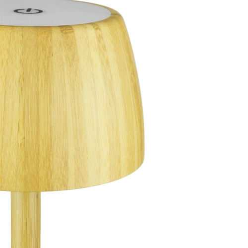 Bambusowa lampka stołowa LED z dotykową regulacją barwy | Bezprzewodowa lampka nocna w wbudowanym akumulatorem 1500 mAh, USB-C | YG-VM41A