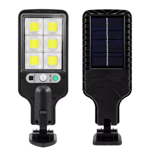 Ogrodowa lampa solarna z czujnikiem zmierzchu i ruchu | IP65, 72 diody COB LED, pilot IR | LD-616B-72COB