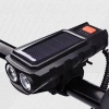 Solarna lampka rowerowa z klaksonem 130 dB | Oświetlenie LED 400 lm | Wodoodporna lampka rowerowa |  QX-LY-17-2 