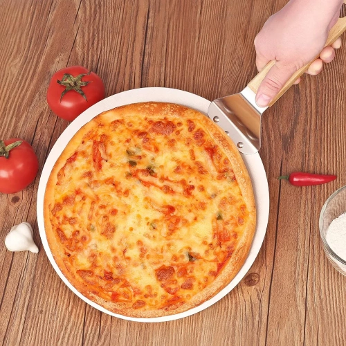 Stalowa łopatka do pizzy | Szufla do chleba, wypieków | Okrągła łopatka do pieca | MD-120-SILVER