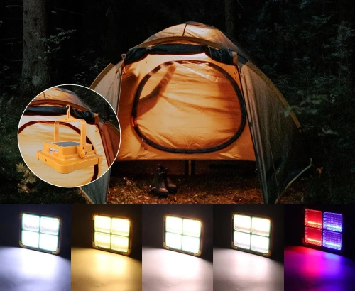Lampa robocza solarna | Funkcja powerbanku | LED | TGD-50W-YELLOW