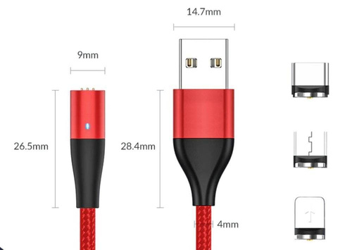 Type-C 2M | Kabel magnetyczny 5A do szybkiego ładowania i transferu danych | AM60