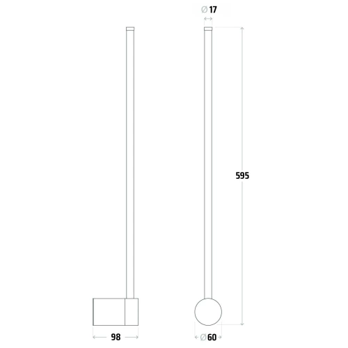 Nowoczesny kinkiet LED | 60cm 10W | Czarna, obrotowa lampa ścienna z regulacją | Lampa LED o barwie 4000K | YG-W002