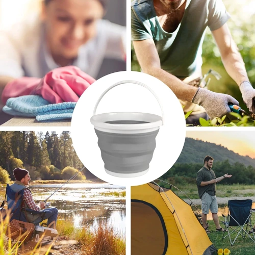 Wiadro składane | Silikonowe | Przenośne | XCP-5L-GREY