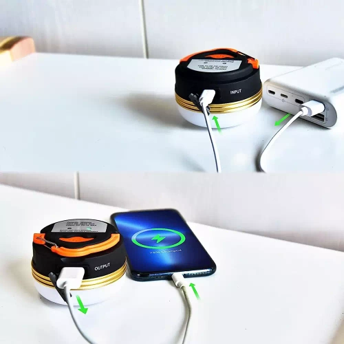 Lampka kempingowa LED, turystyczna latarka z magnesem i funkcją powerbank | 4 tryby świecenia, SOS, 1800mAh, 300lm, do 20h pracy | HWL-003