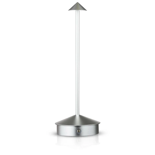 Lampa stołowa z wbudowanym akumulatorem | Lampa nocna z trzema barwami świecenia | Nastrojowa lampka do hotelu, restauracji | HJA32-SILVER