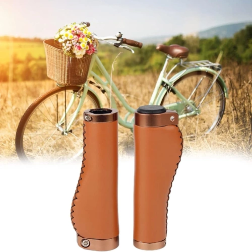 Ergonomiczne gripy rowerowe | Stylowe uchwyty rowerowe ze skóry PU |PUBT-G211A-BR