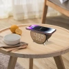 Inteligentny budzik LED z ładowarką Qi 15W, termometrem i 3 alarmami  | Zegarek USB do sypialni  | SZ07-15W-BR
